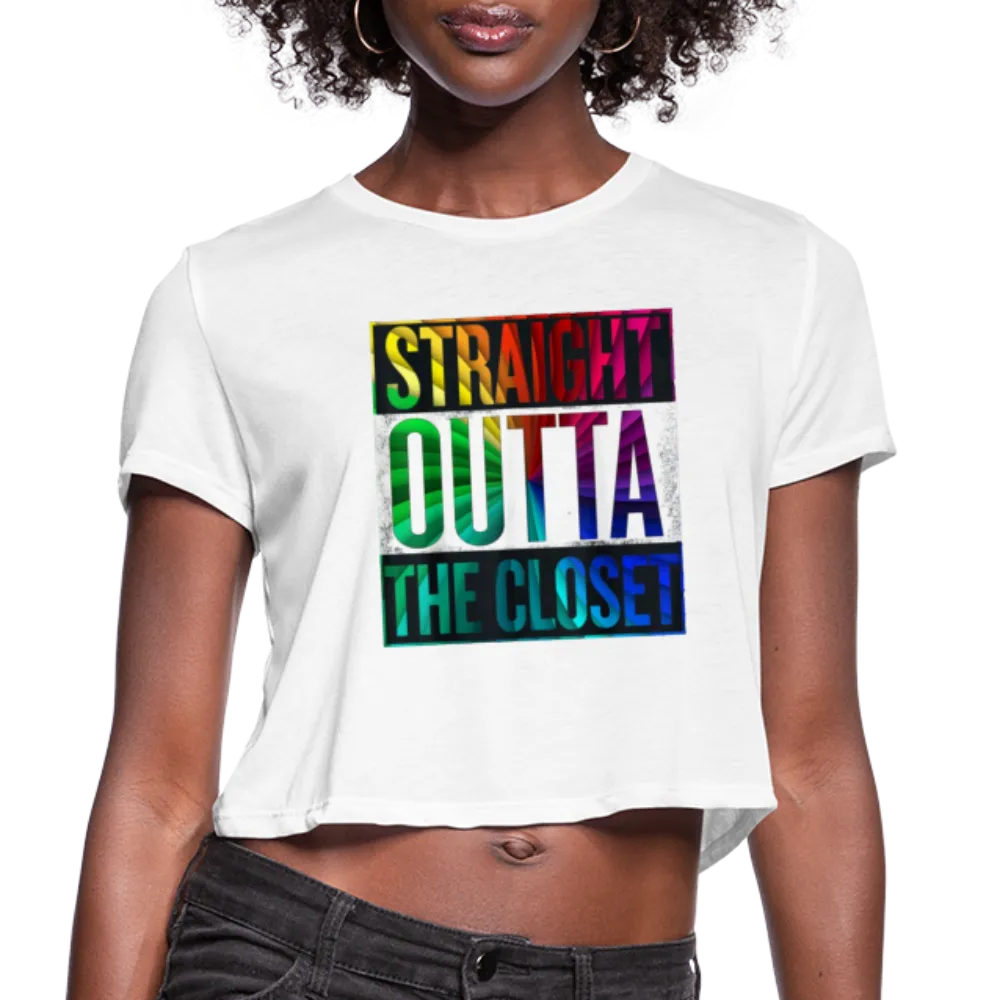 Straight Outta The Closet LGBTQ Pride Women’s Cropped T-Shirt