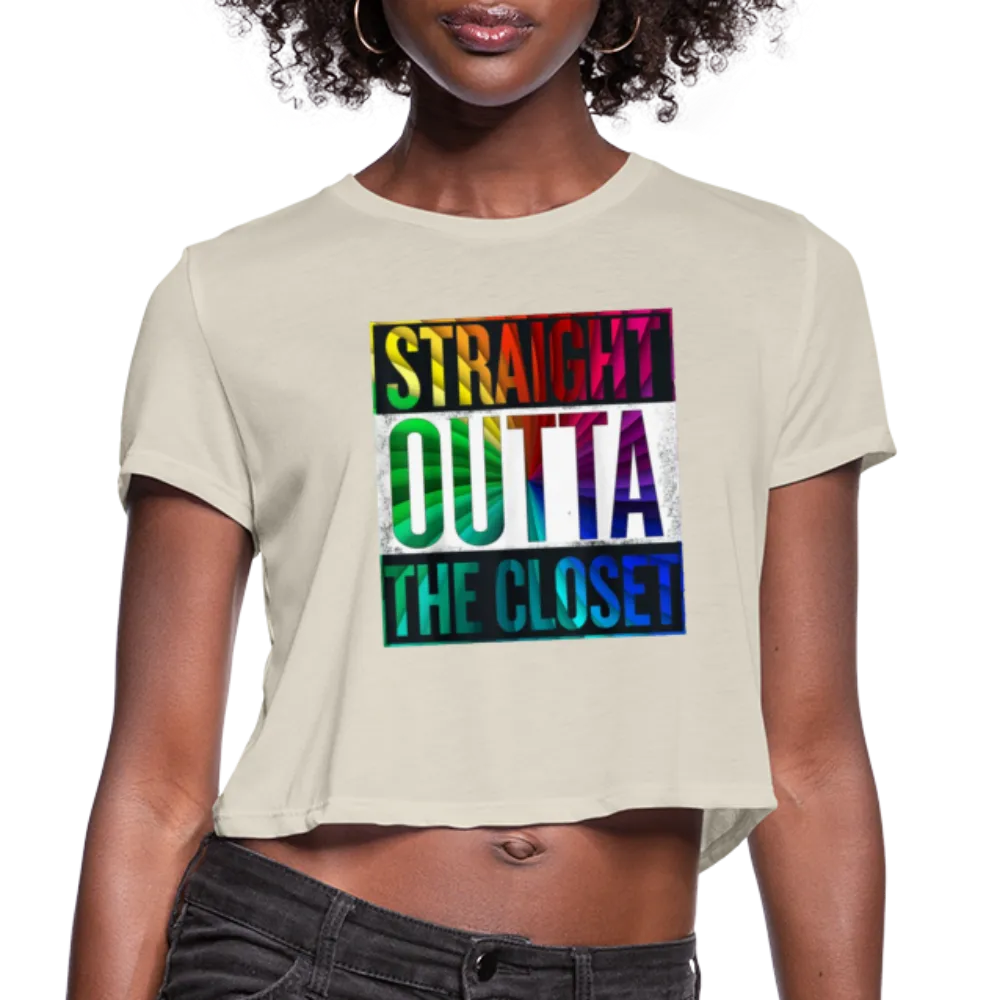 Straight Outta The Closet LGBTQ Pride Women’s Cropped T-Shirt