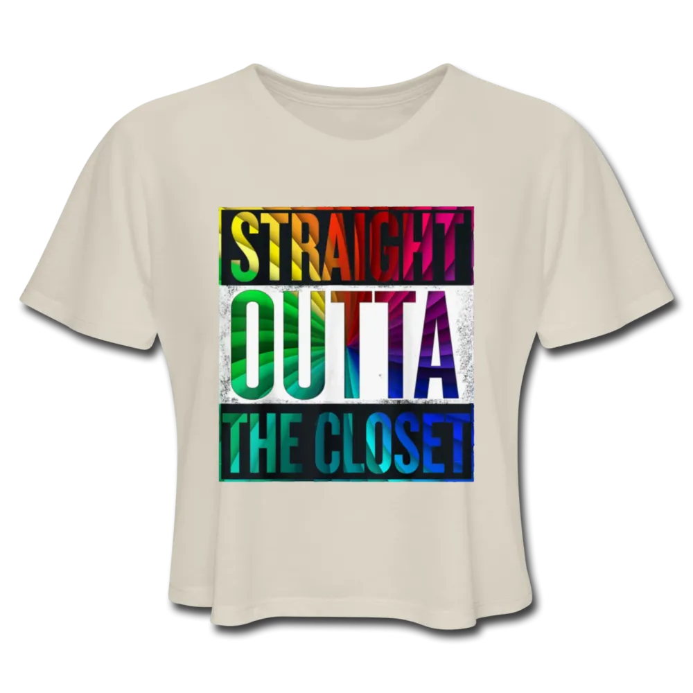 Straight Outta The Closet LGBTQ Pride Women’s Cropped T-Shirt
