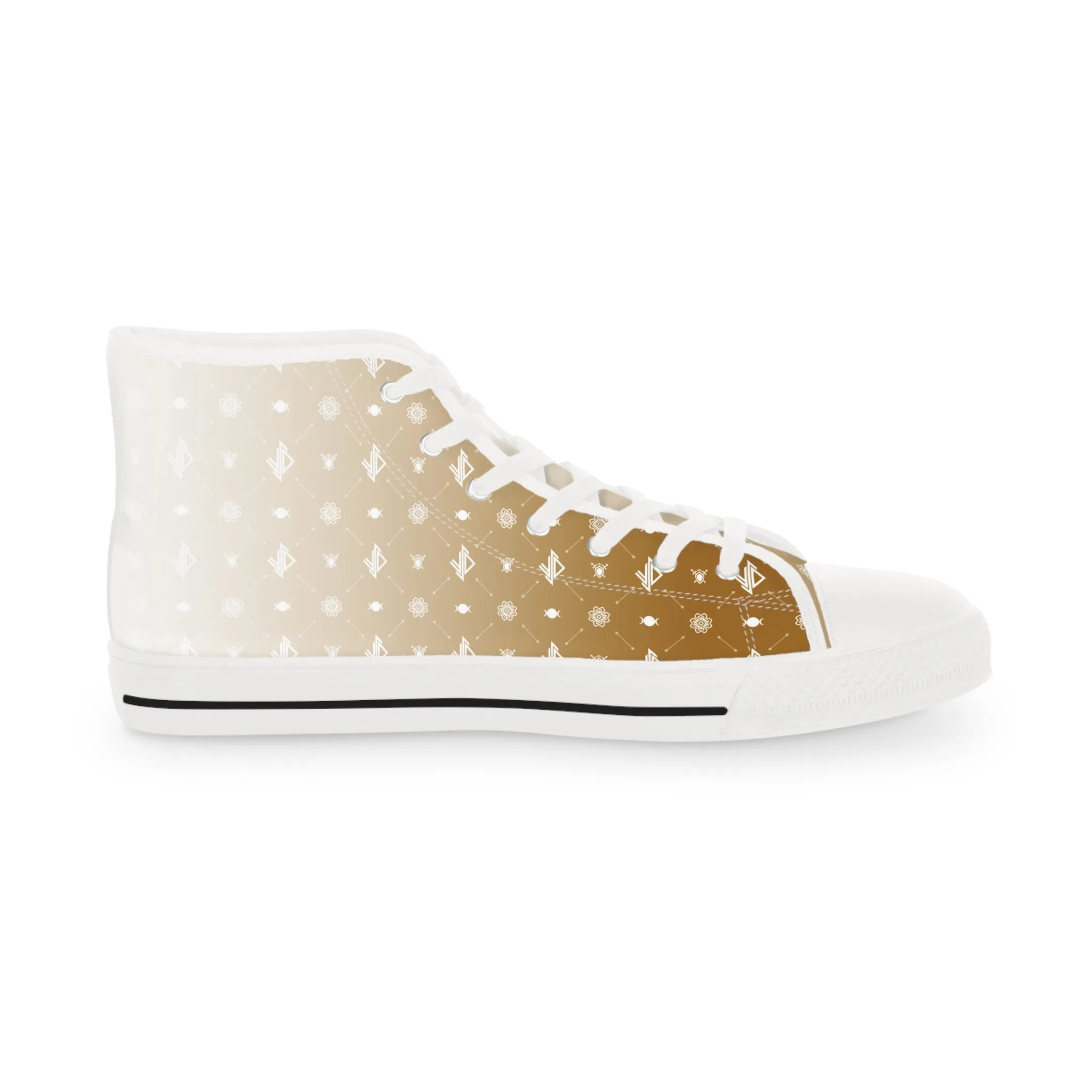 Stylish Gold Gradient High Top Sneakers for Men - Trendy Casual Footwear