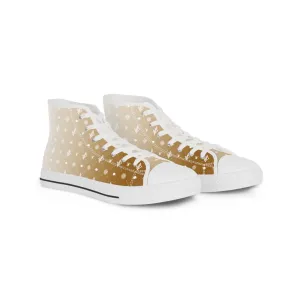 Stylish Gold Gradient High Top Sneakers for Men - Trendy Casual Footwear