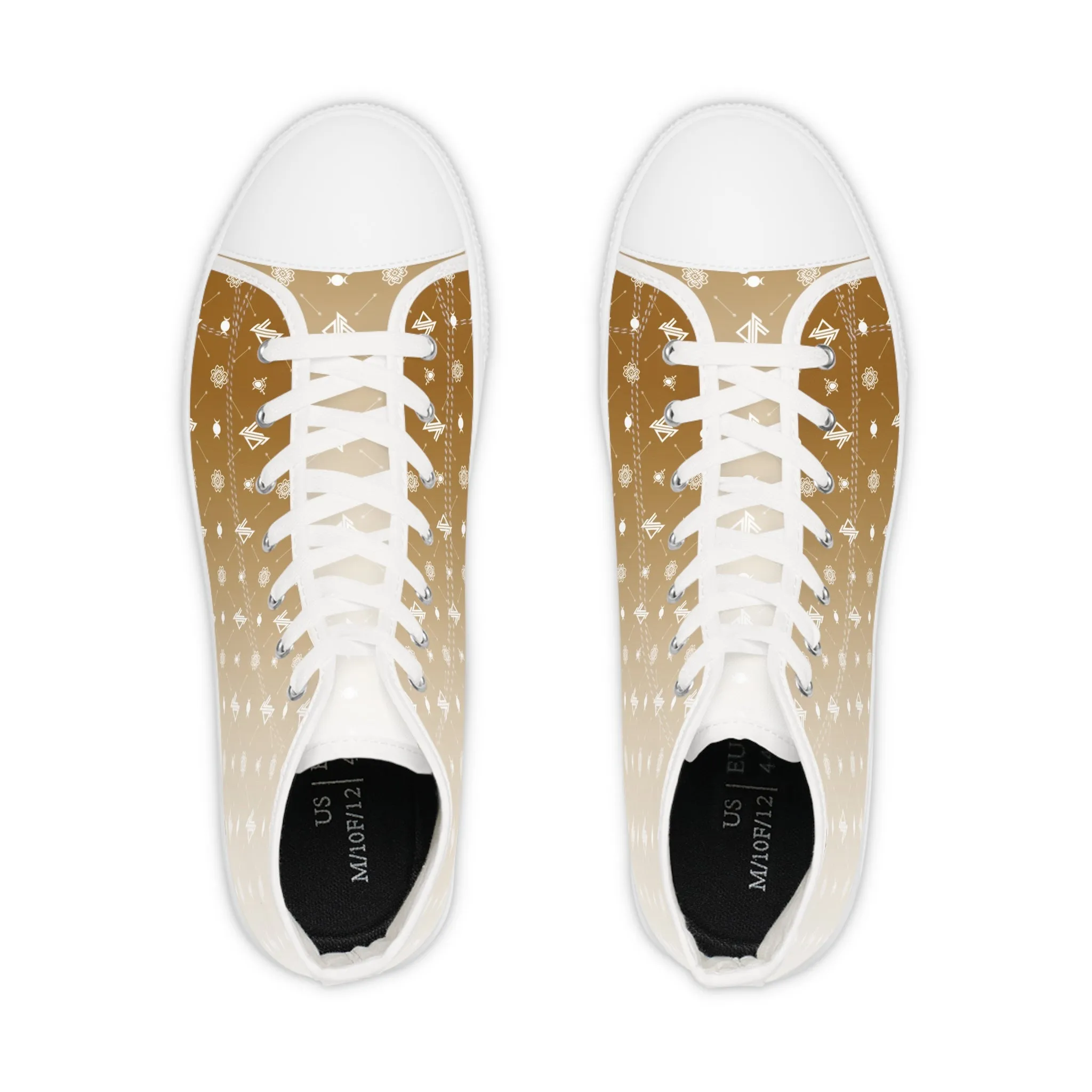 Stylish Gold Gradient High Top Sneakers for Men - Trendy Casual Footwear