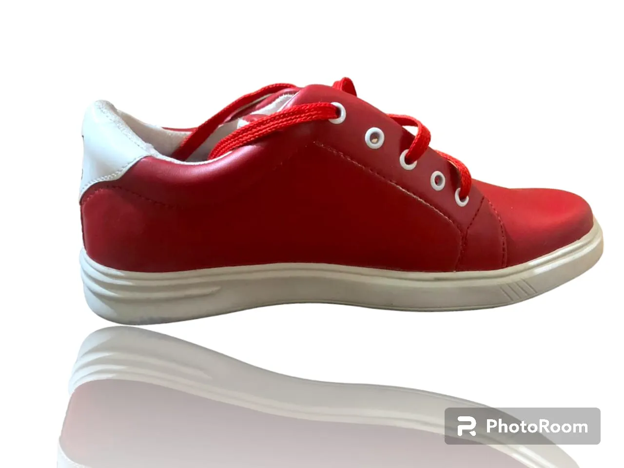 Stylish sneakers red and white