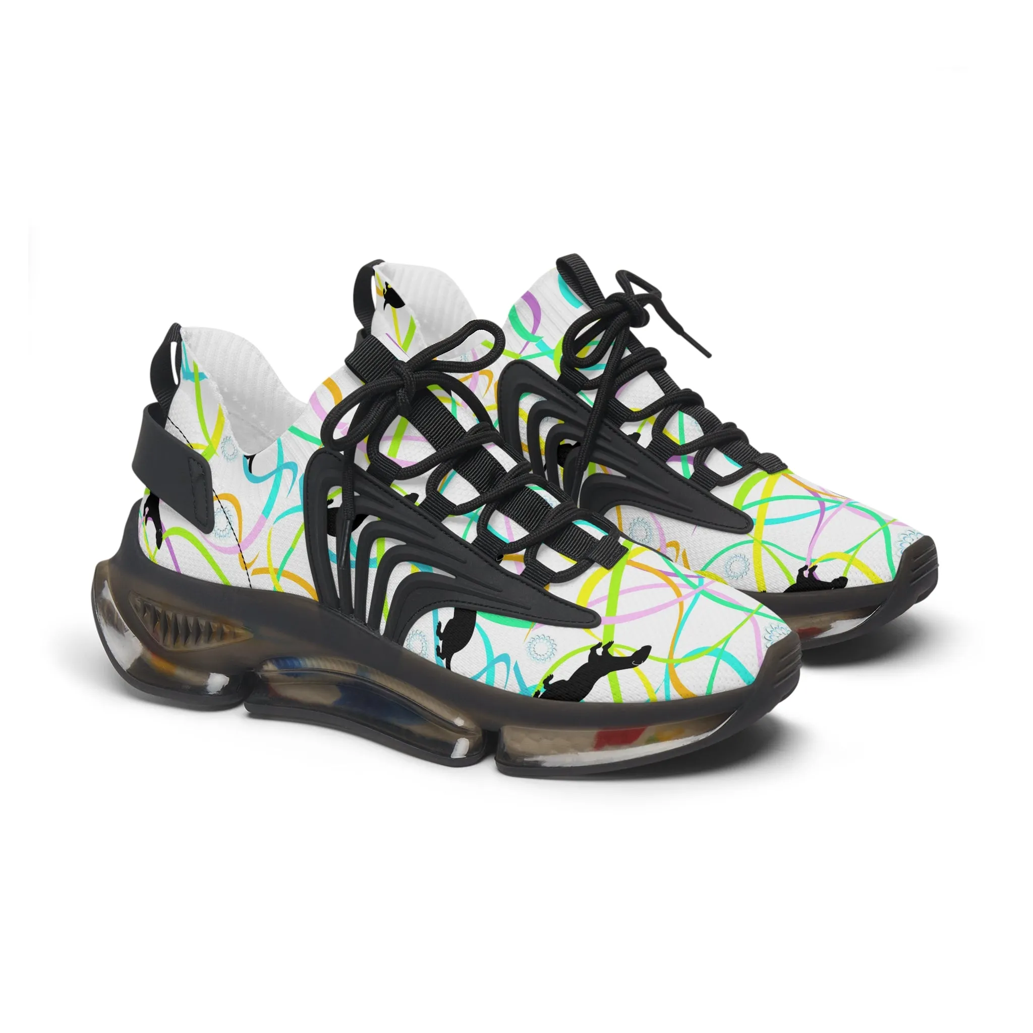 Stylish Women's Mesh Sneakers with Colorful Pattern - Perfect for Everyday Adventures