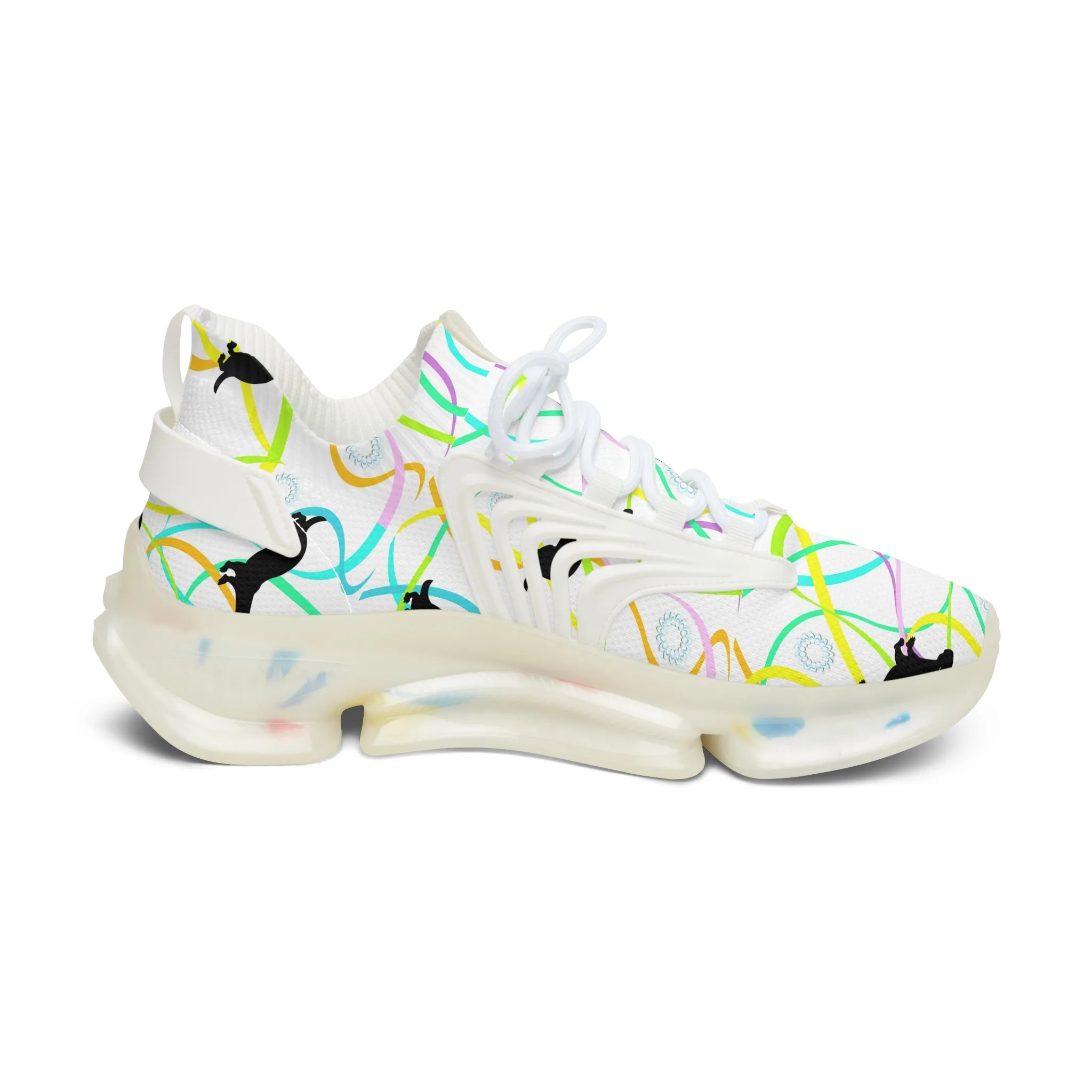 Stylish Women's Mesh Sneakers with Colorful Pattern - Perfect for Everyday Adventures