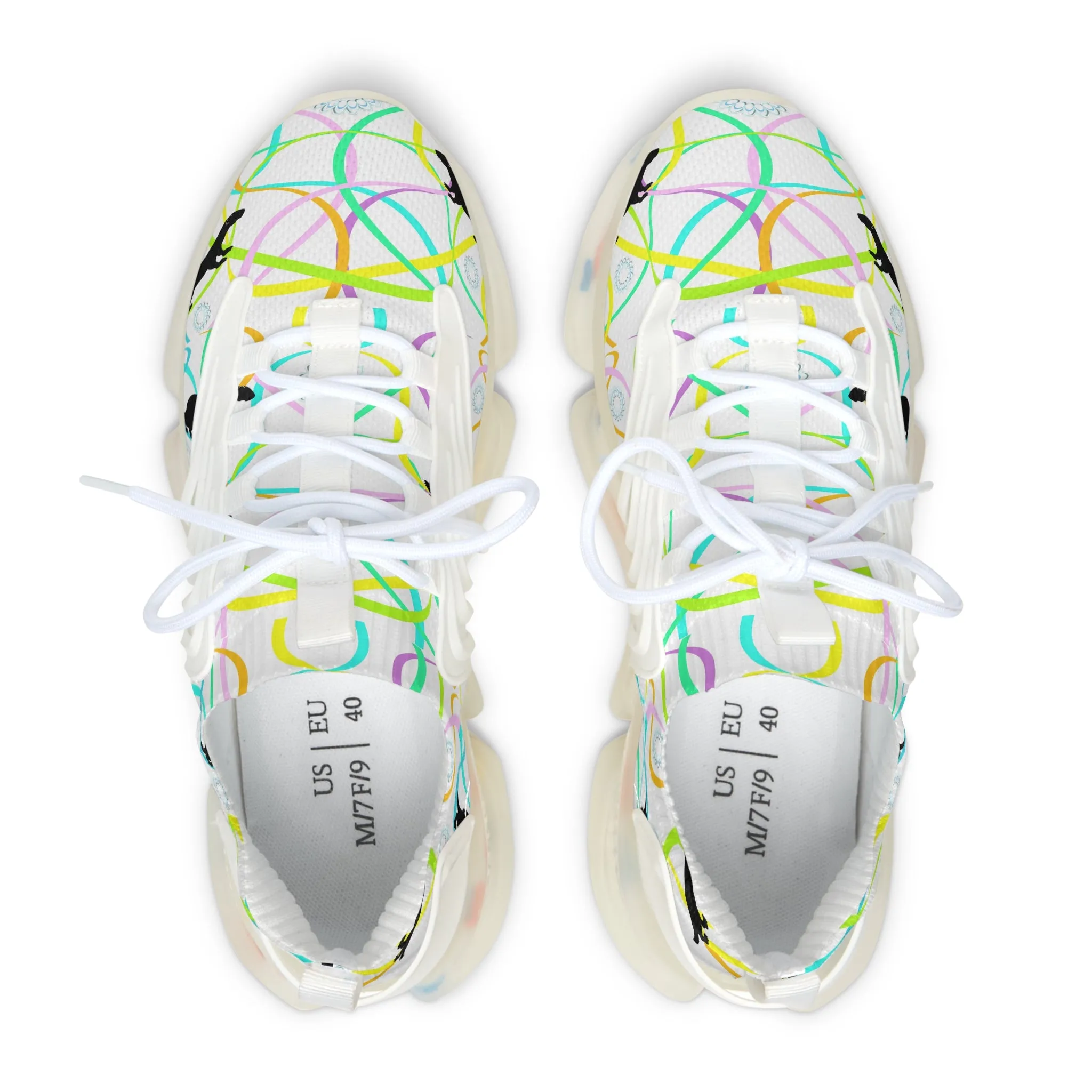 Stylish Women's Mesh Sneakers with Colorful Pattern - Perfect for Everyday Adventures