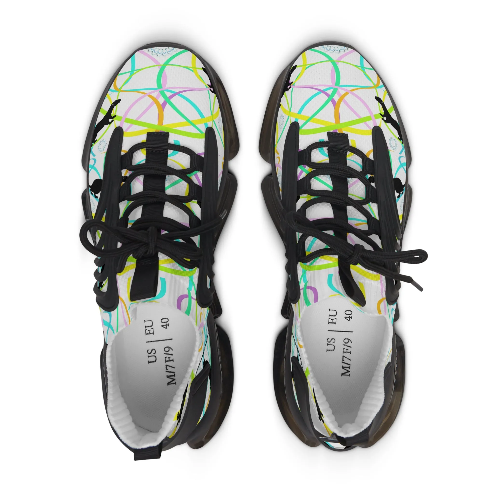 Stylish Women's Mesh Sneakers with Colorful Pattern - Perfect for Everyday Adventures