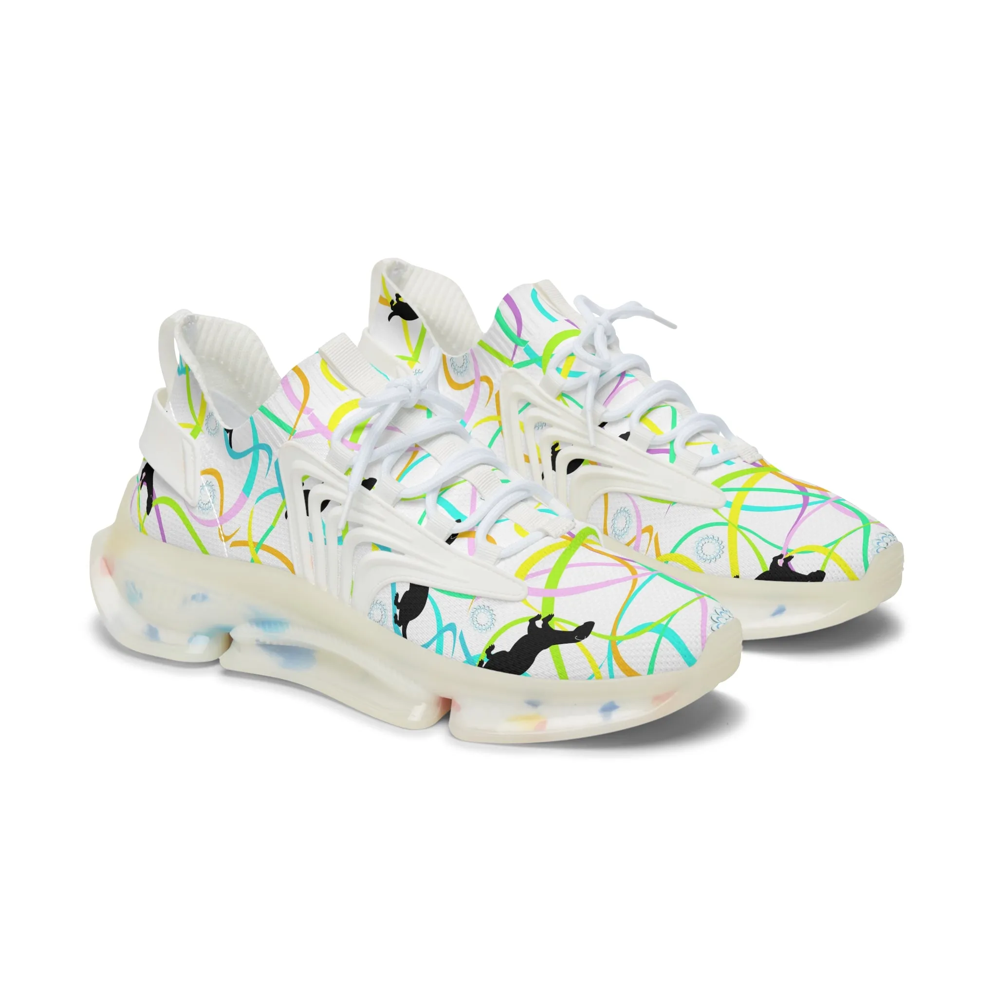 Stylish Women's Mesh Sneakers with Colorful Pattern - Perfect for Everyday Adventures