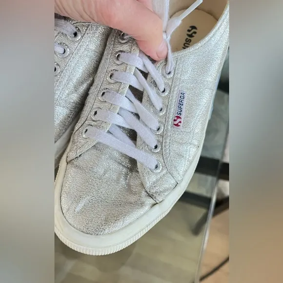 Superga Silver Metallic Sneakers 39.5