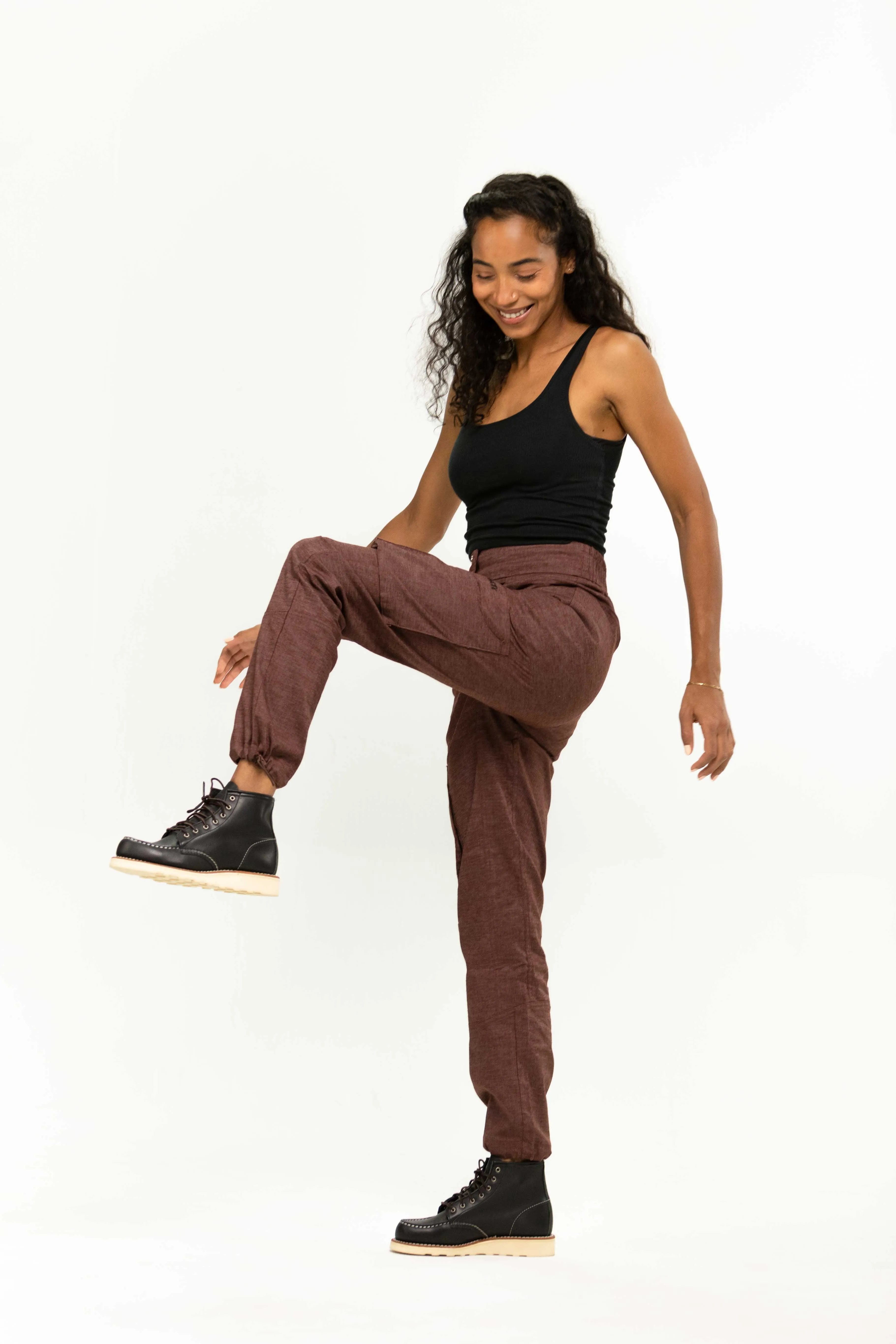 THE PANTS in Wine Red