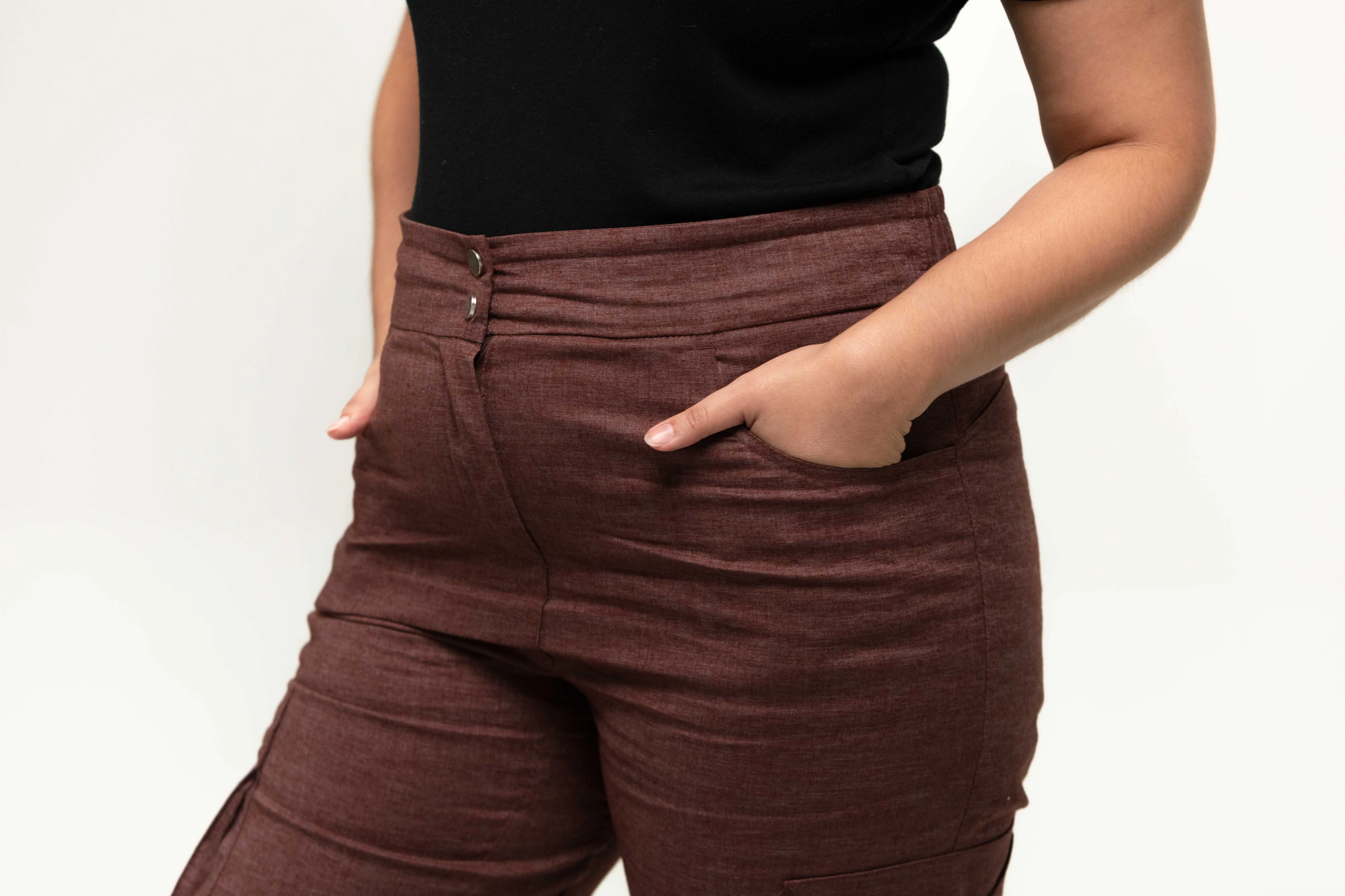 THE PANTS in Wine Red