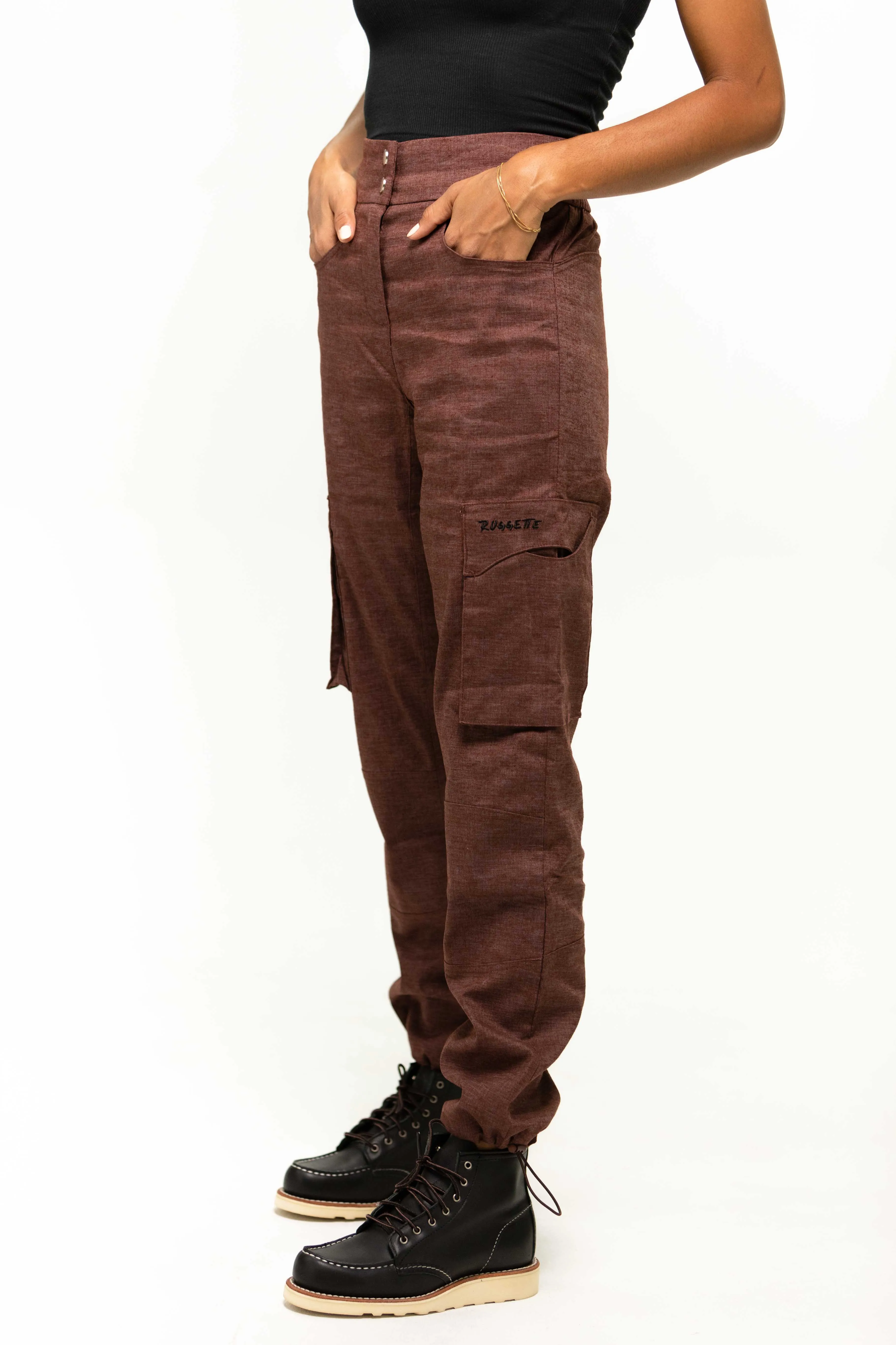 THE PANTS in Wine Red