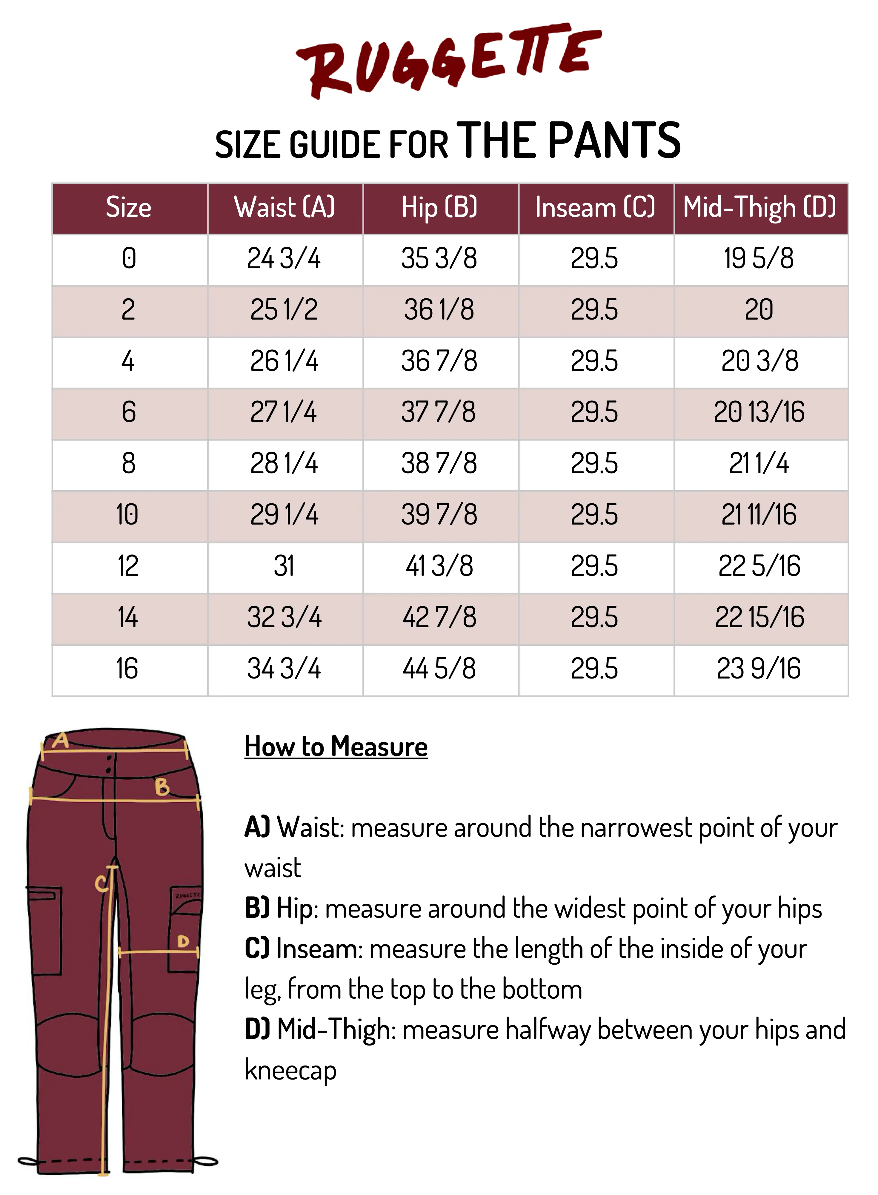 THE PANTS in Wine Red