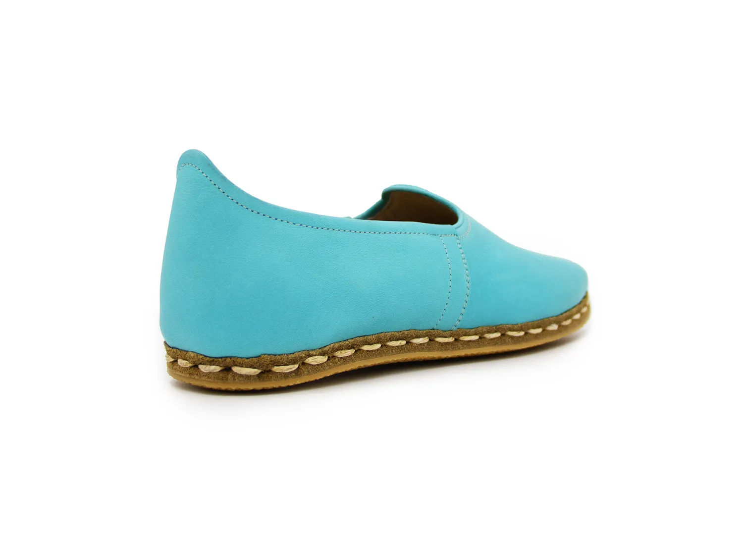 Turquoise Leather Loafers