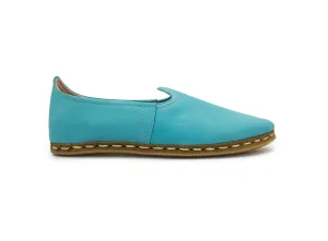 Turquoise Leather Loafers