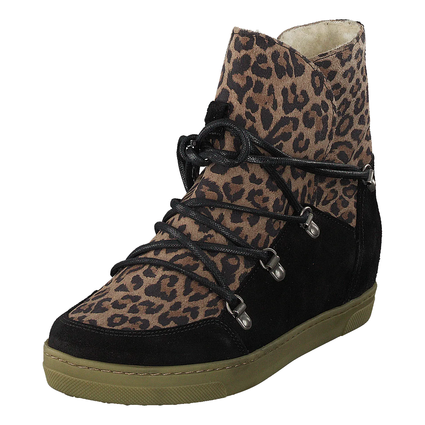 Uma Wool Leopard Suede