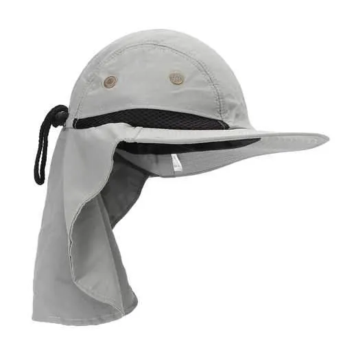 Unisex Boonie Snap Hat Brim Ear Neck Cover Sun Flap Cap Hunting Fishing Boating Hiking
