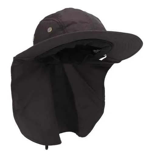 Unisex Boonie Snap Hat Brim Ear Neck Cover Sun Flap Cap Hunting Fishing Boating Hiking