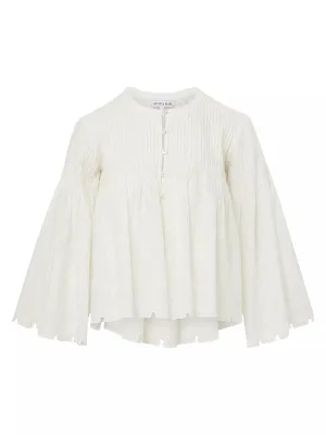 Veronica Beard  Quimby Cotton Embroidered Blouse