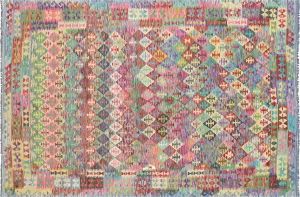 Vintage Afghan Maimana Kilim - 6'7" x 9'11"