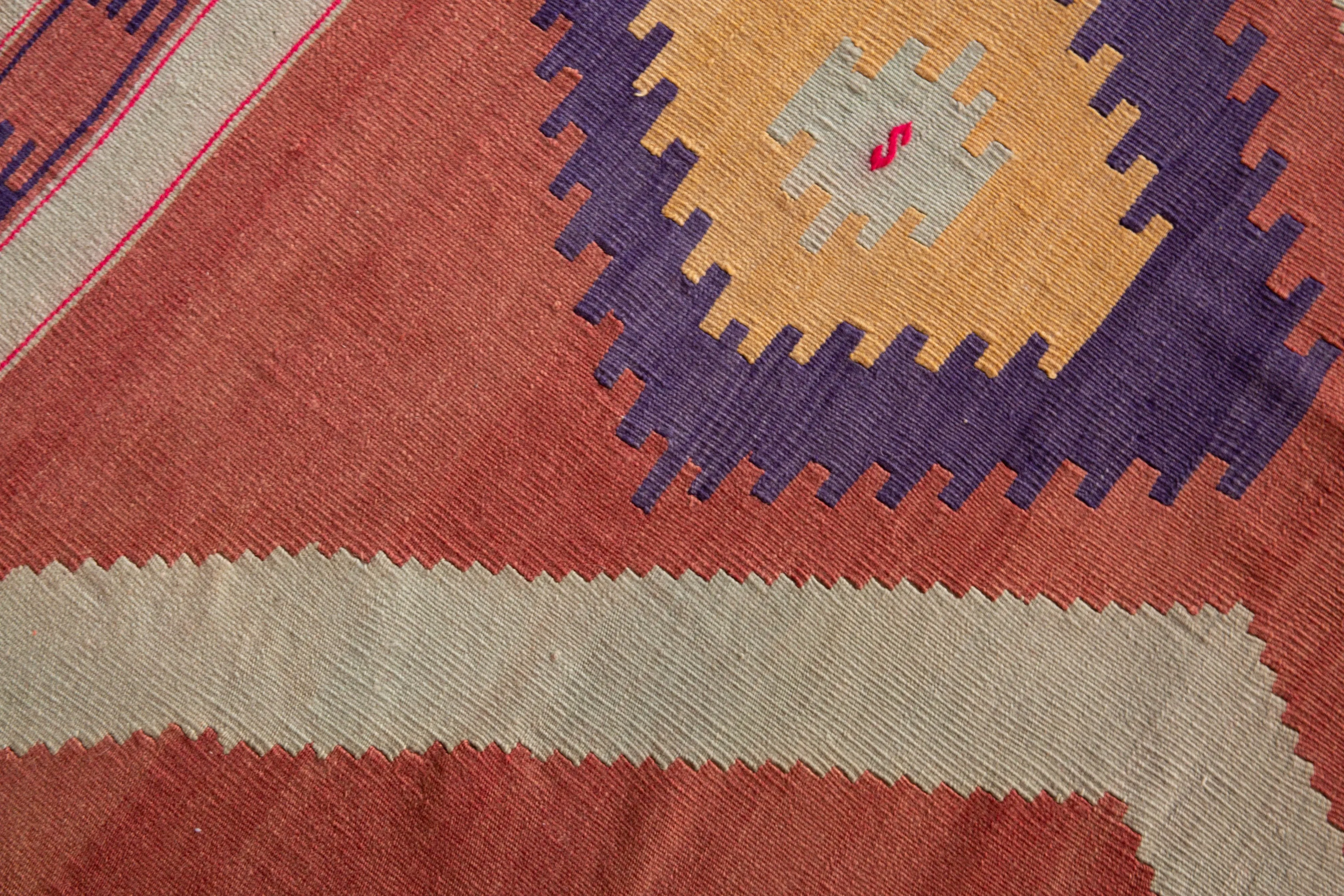 Vintage Balikesir Kilim Rug 5'3"x8'5"