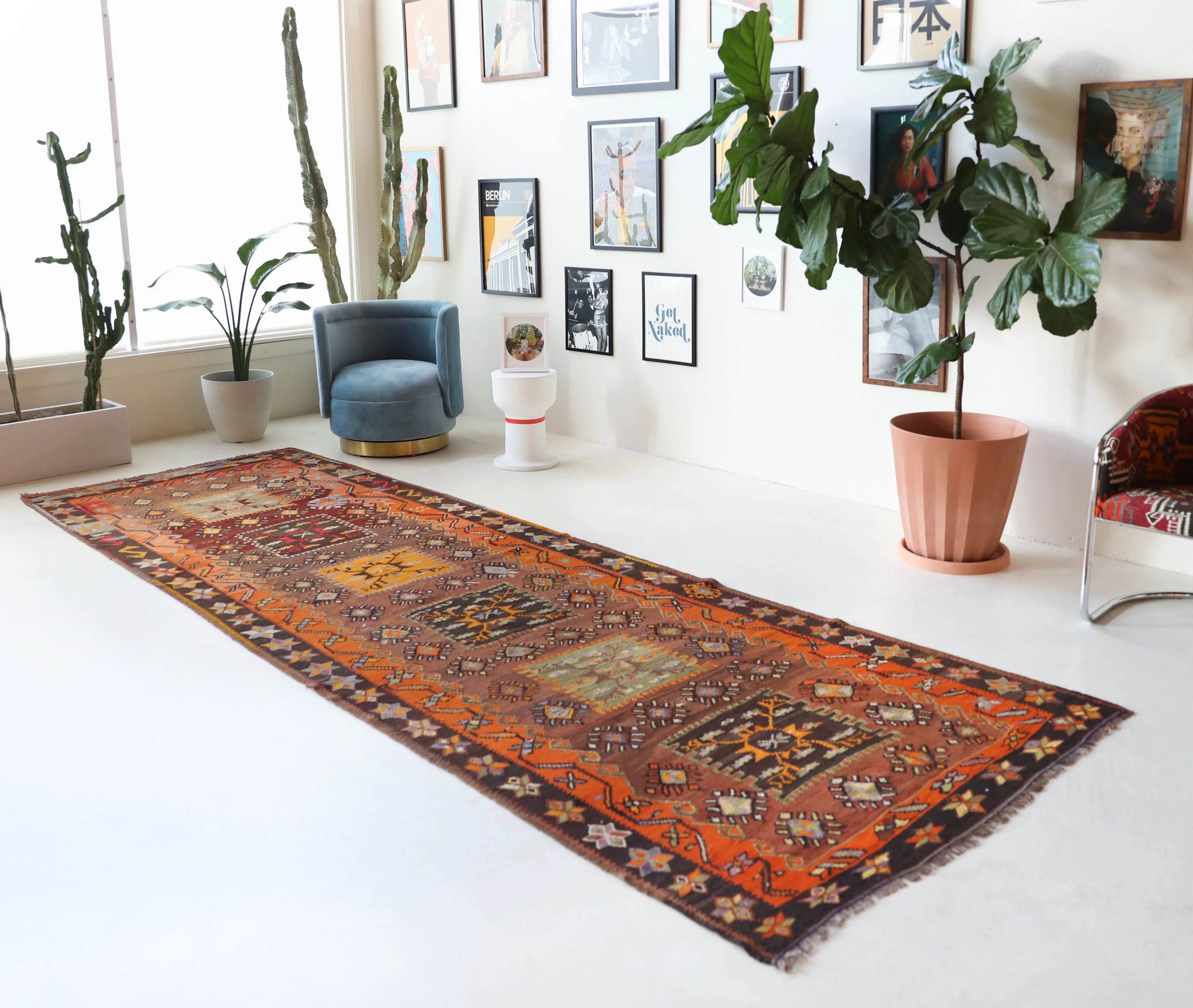 Vintage Kars Kilim Rug 4'8"x14'2"