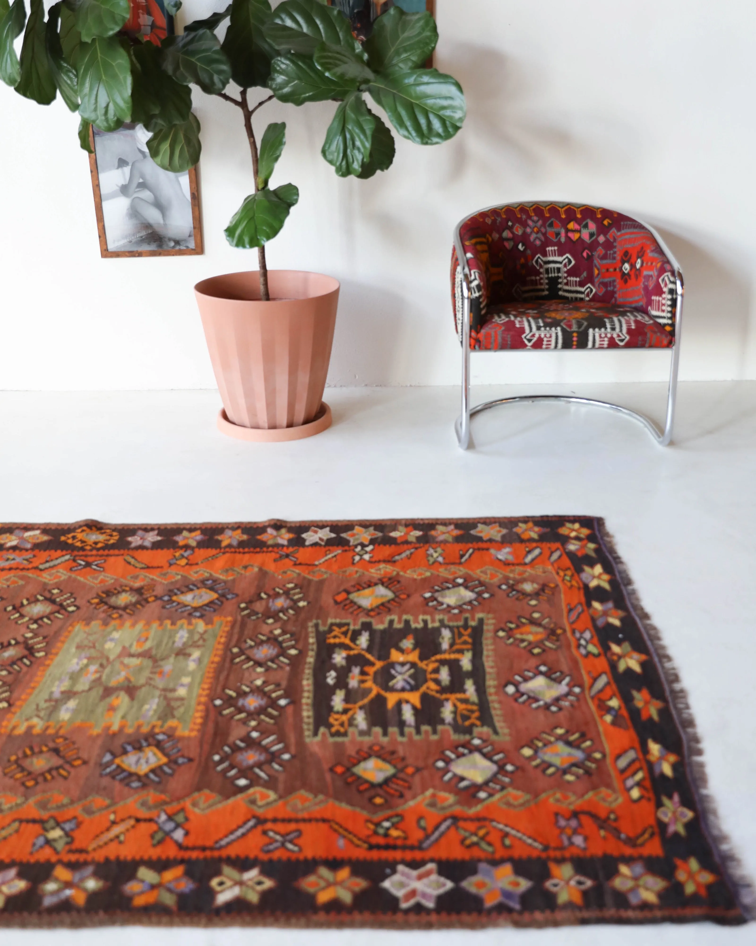 Vintage Kars Kilim Rug 4'8"x14'2"