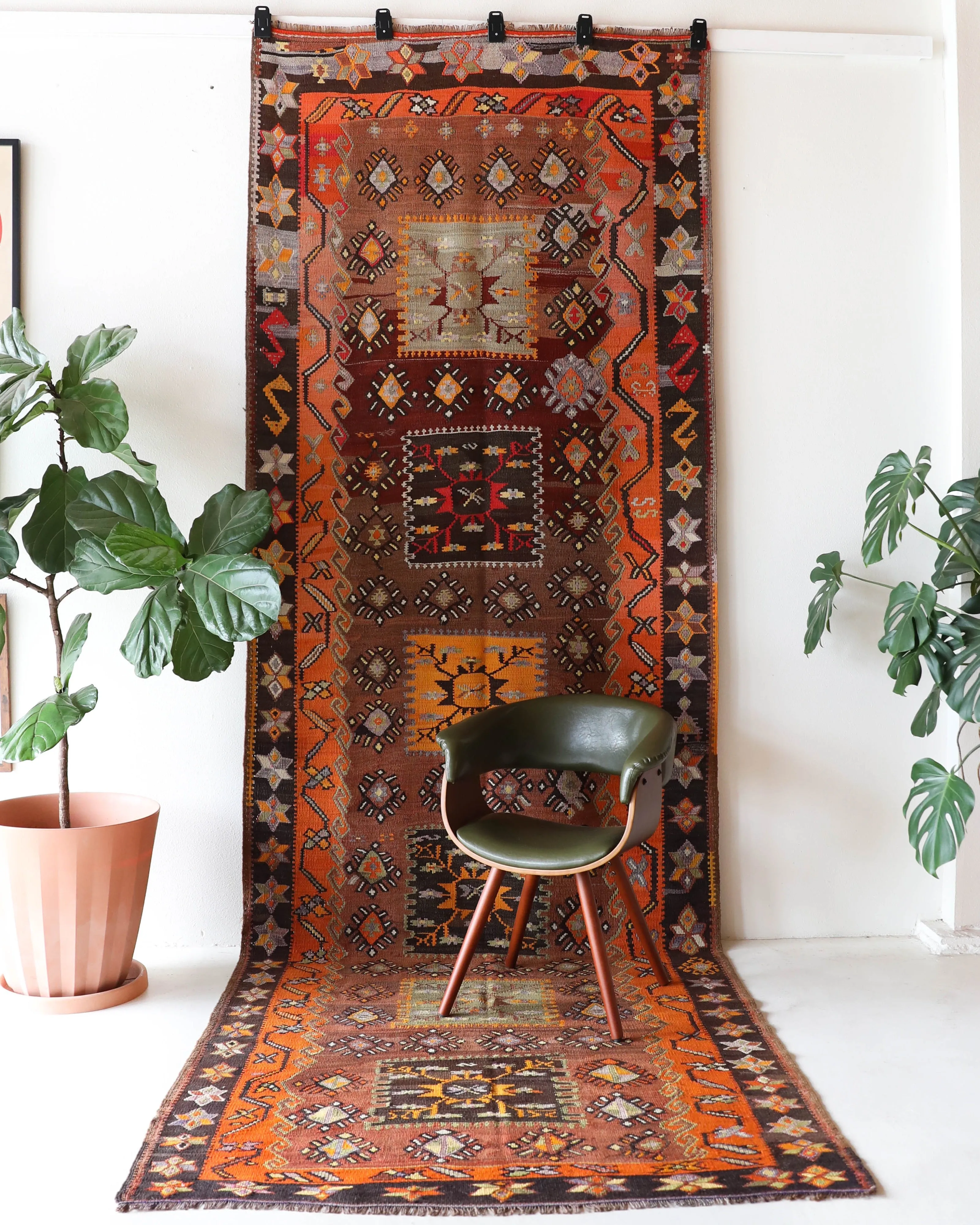 Vintage Kars Kilim Rug 4'8"x14'2"