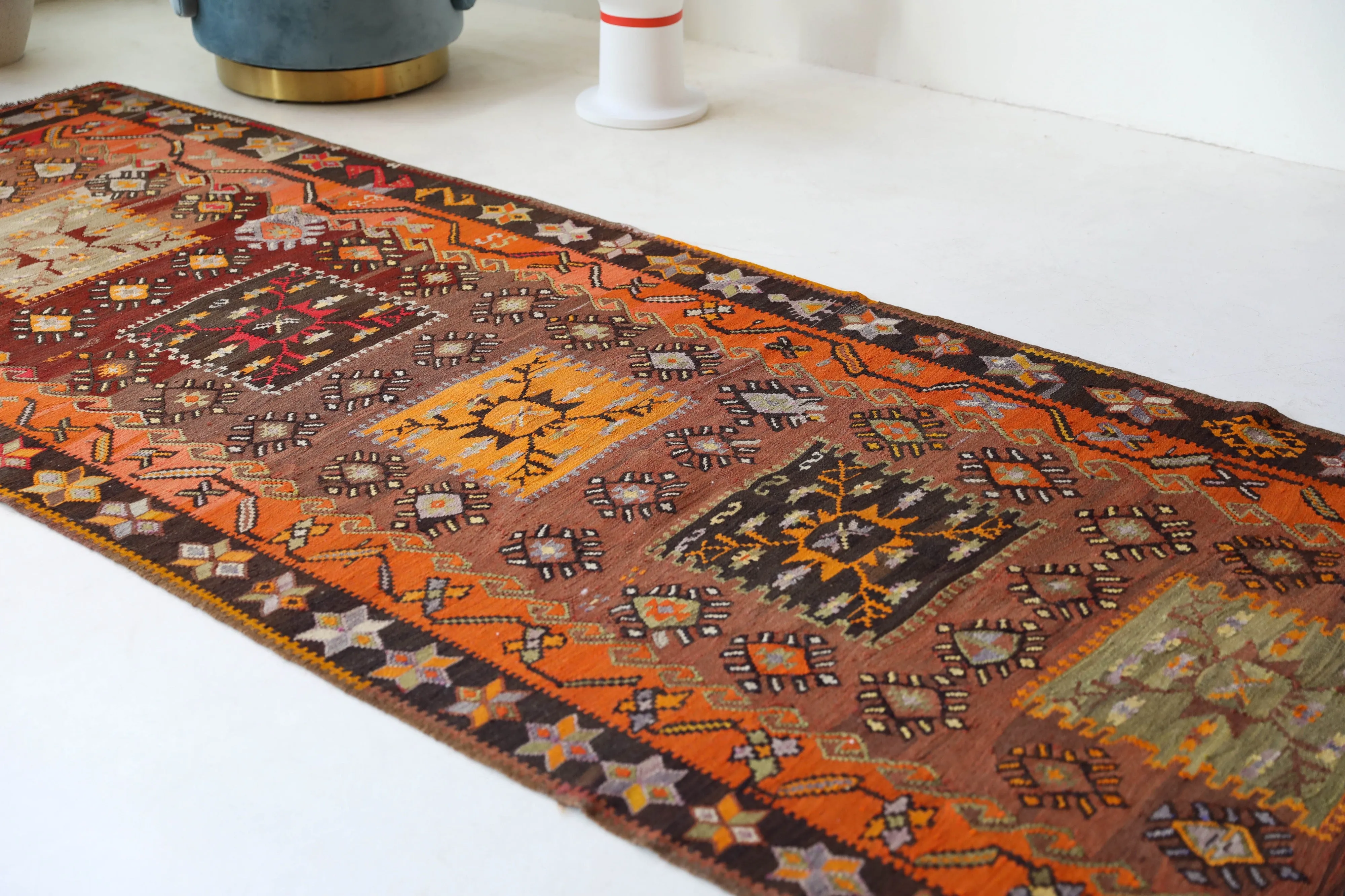 Vintage Kars Kilim Rug 4'8"x14'2"