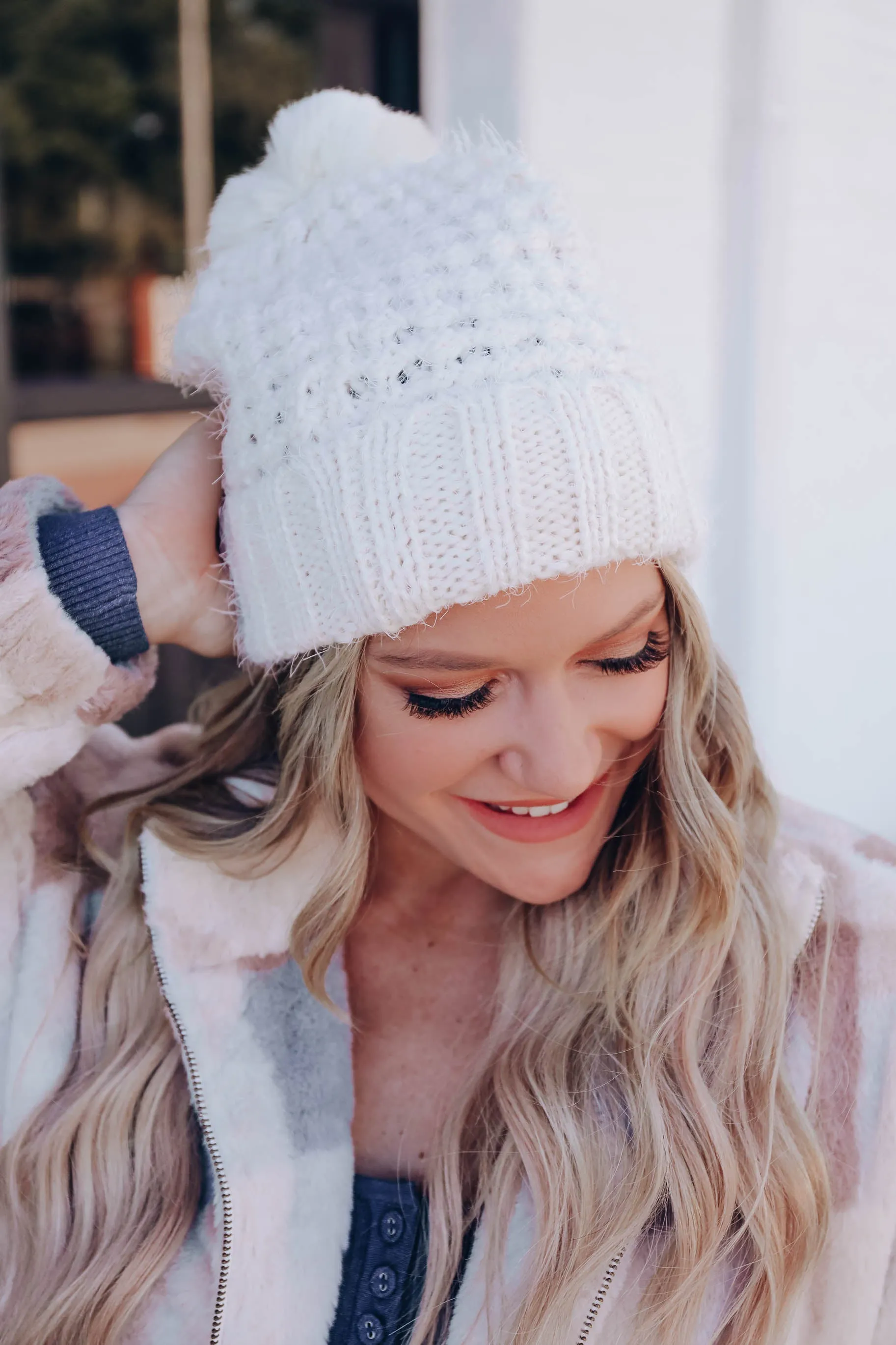 Warm Feelings Pom Beanie - Ivory