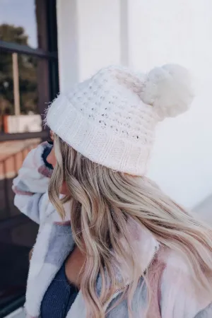 Warm Feelings Pom Beanie - Ivory
