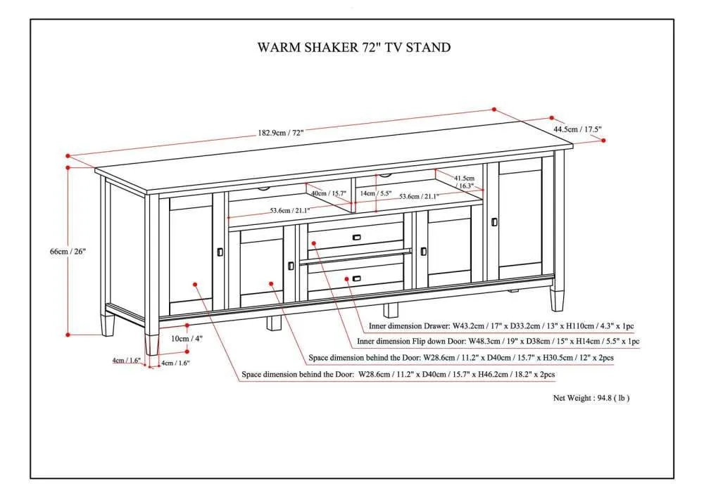 Warm Shaker 72 inch TV Media Stand