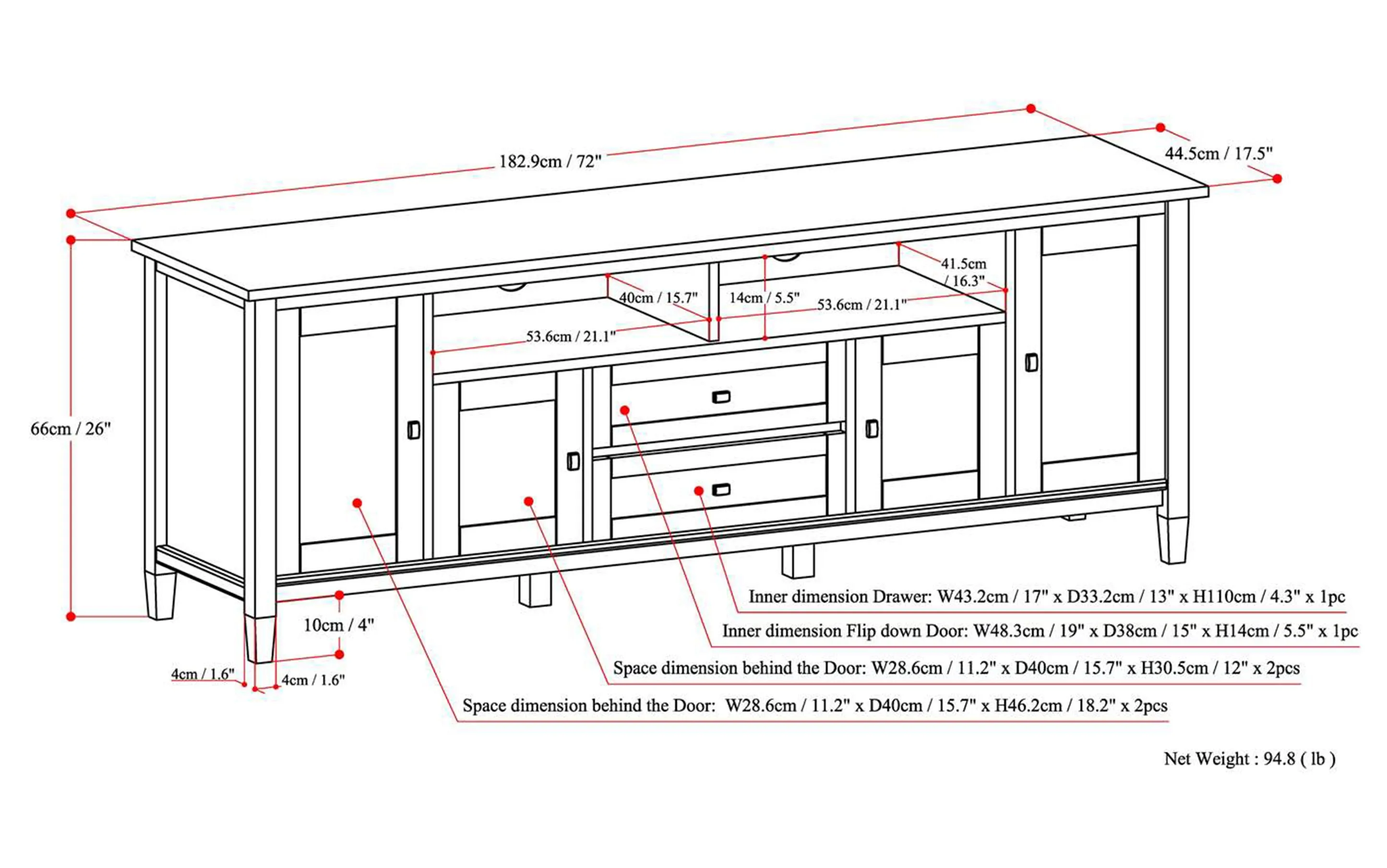 Warm Shaker 72 inch TV Media Stand
