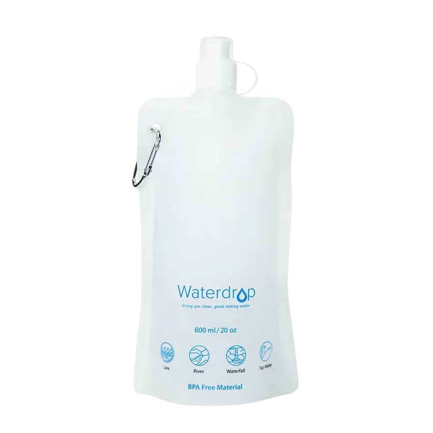 Waterdrop Portable Water Filter Straw with Collapsible Water Pouch and Gravity Water Bag