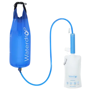 Waterdrop Portable Water Filter Straw with Collapsible Water Pouch and Gravity Water Bag