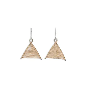 Wishbone Woven Rose Gold and Silver Mixed Metal Earrings