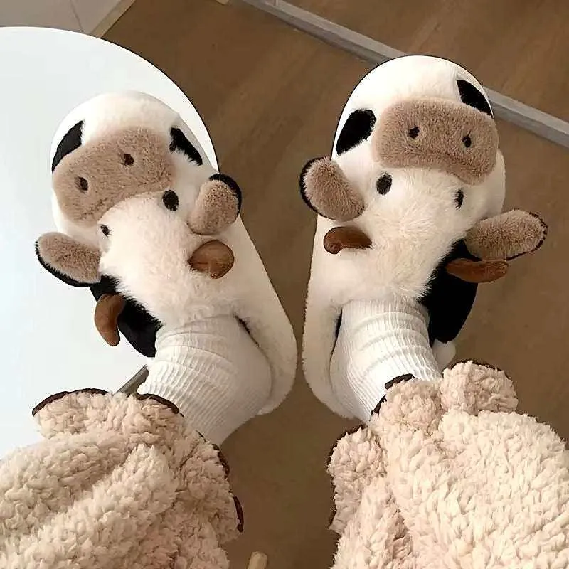 Women Slides House Slippers Warm plus Lined Closed Toe Fuzzy Home Slides