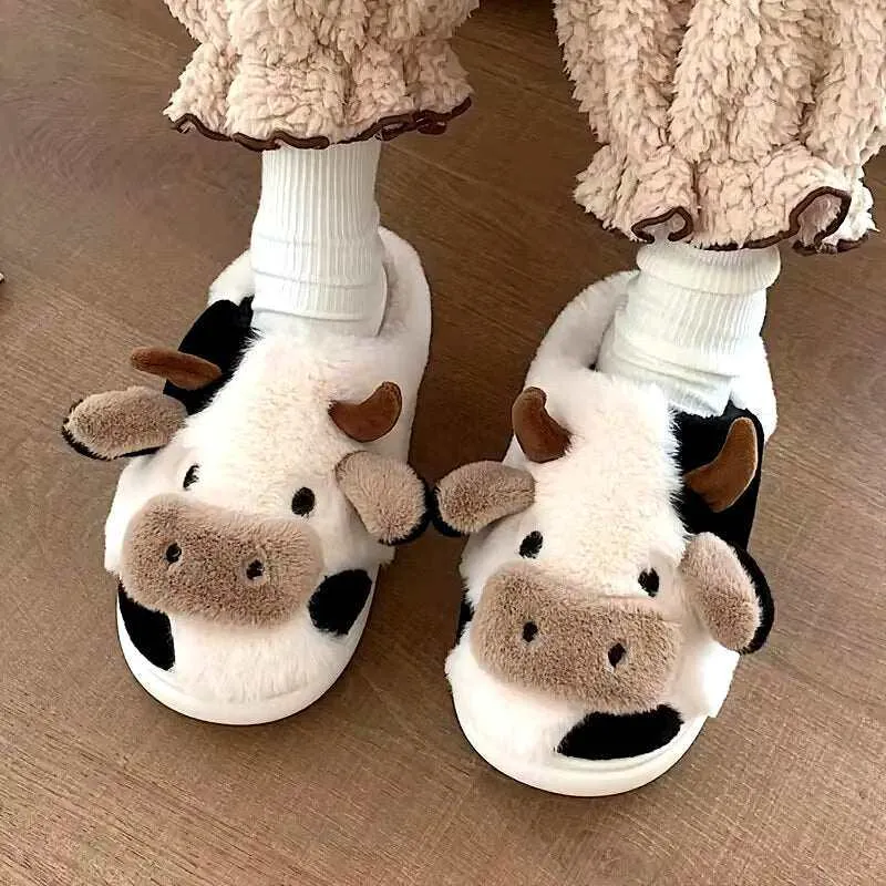 Women Slides House Slippers Warm plus Lined Closed Toe Fuzzy Home Slides
