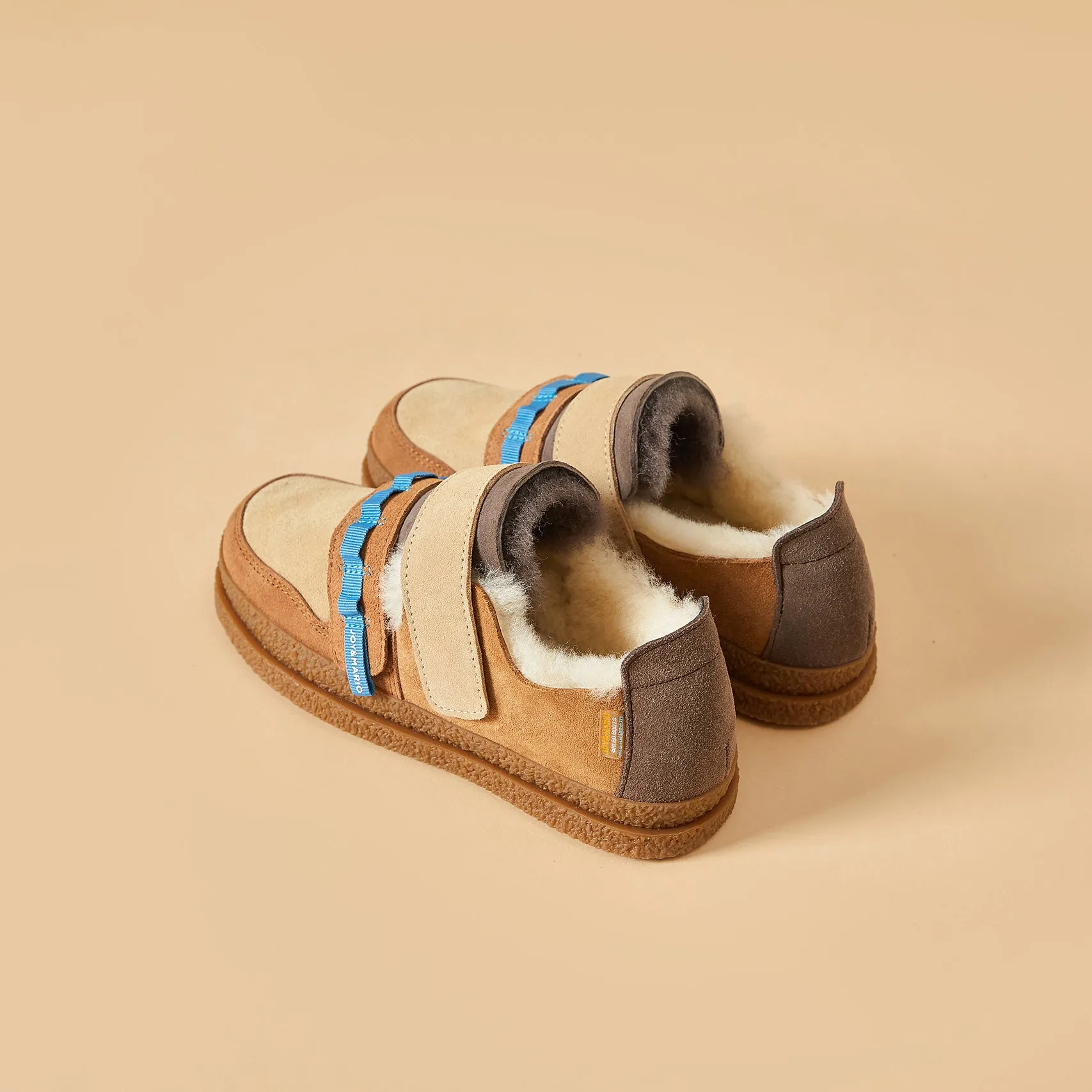 Women's Cow Suede Snow Winter Sneakers in Camel-69066W