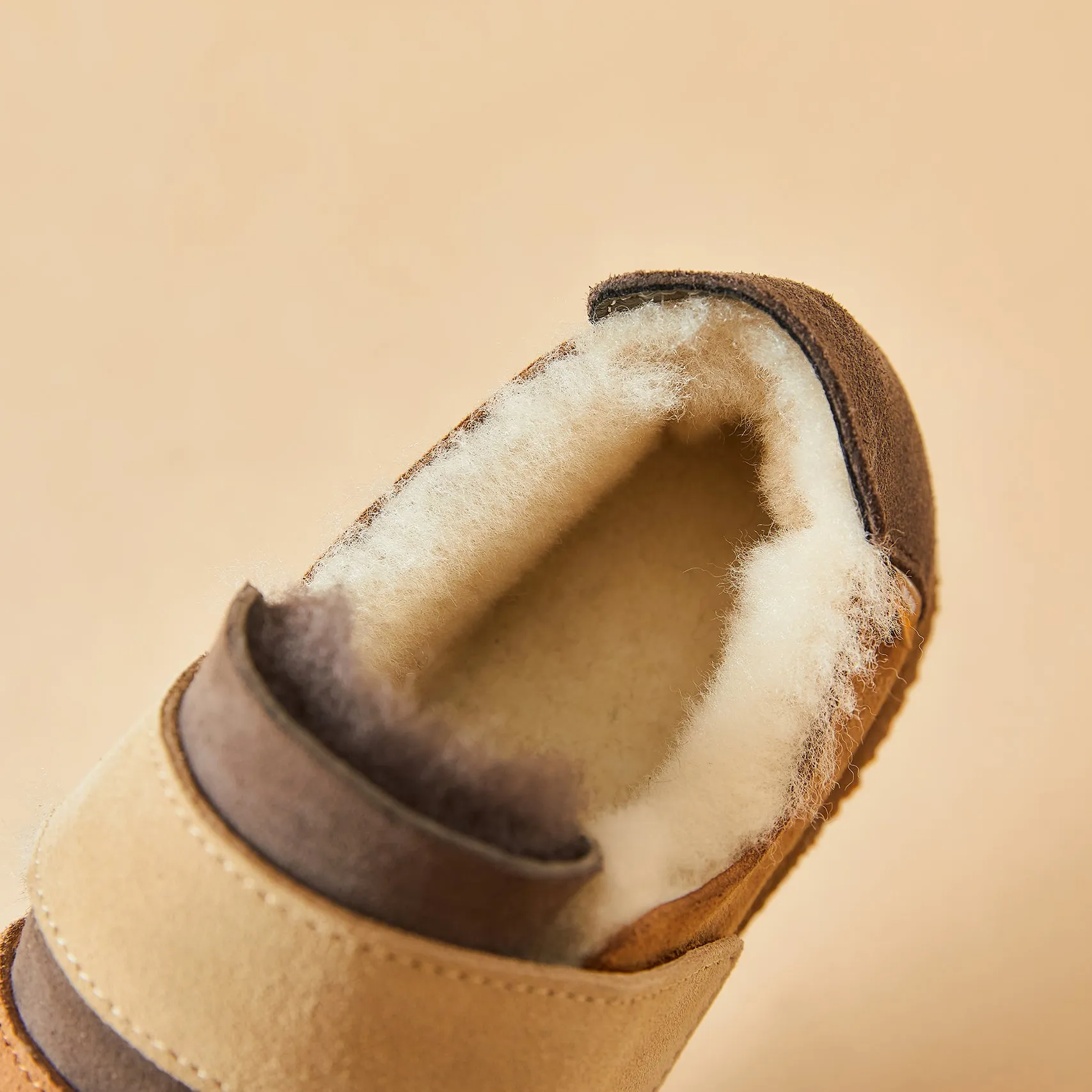 Women's Cow Suede Snow Winter Sneakers in Camel-69066W