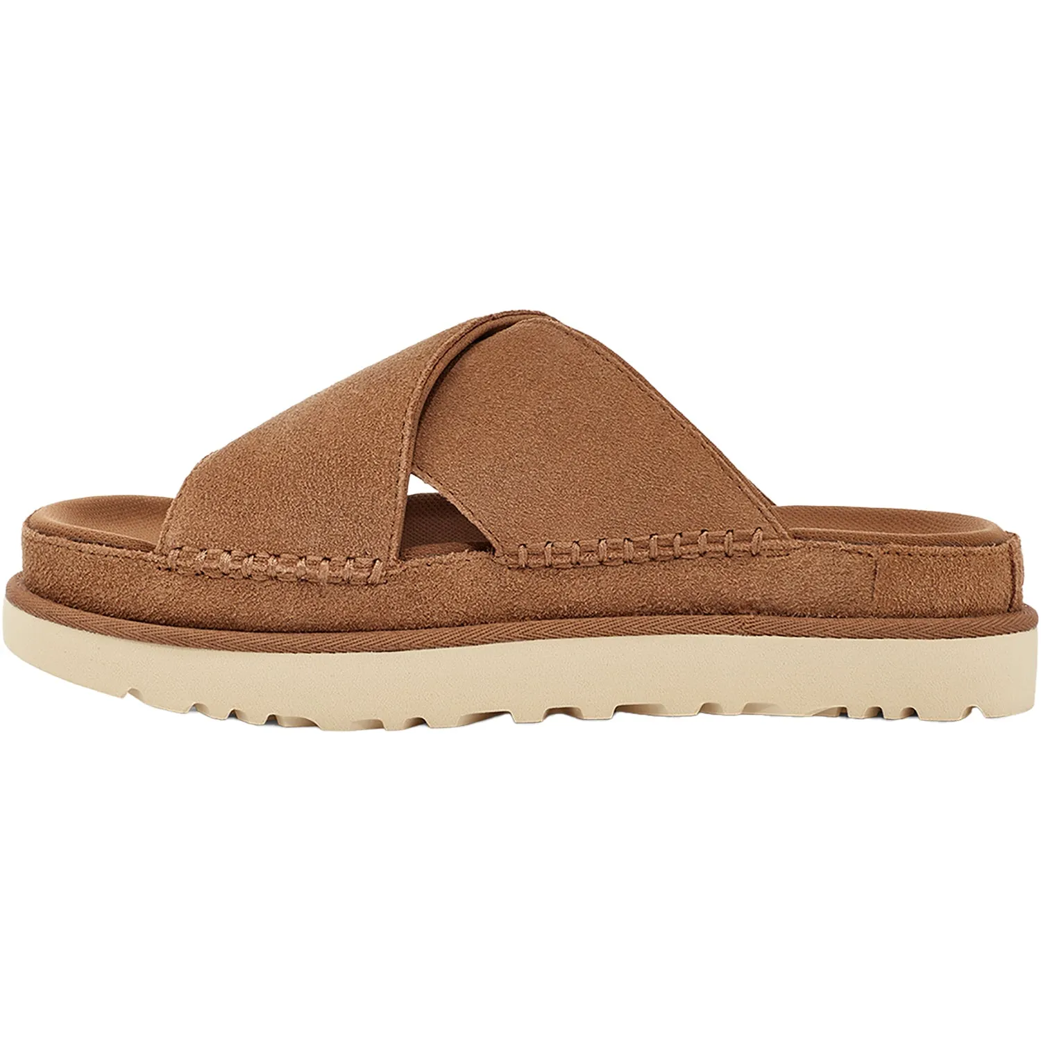 Women's UGG Goldenstar Cross Slide Chestnut