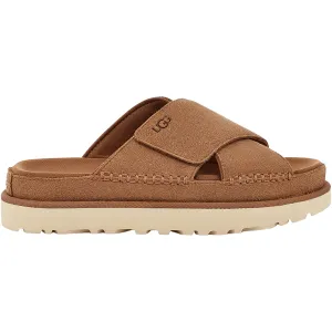 Women's UGG Goldenstar Cross Slide Chestnut