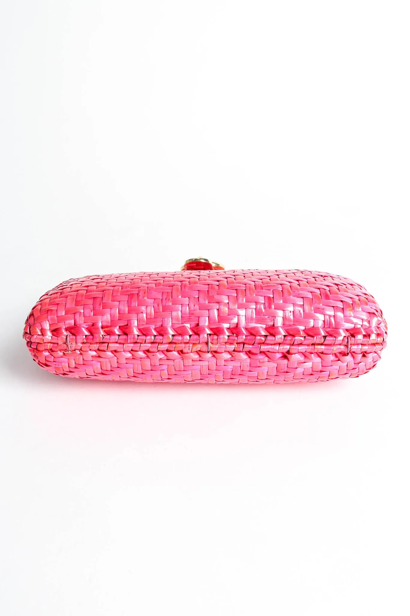 Woven Wicker Shoulder Clutch