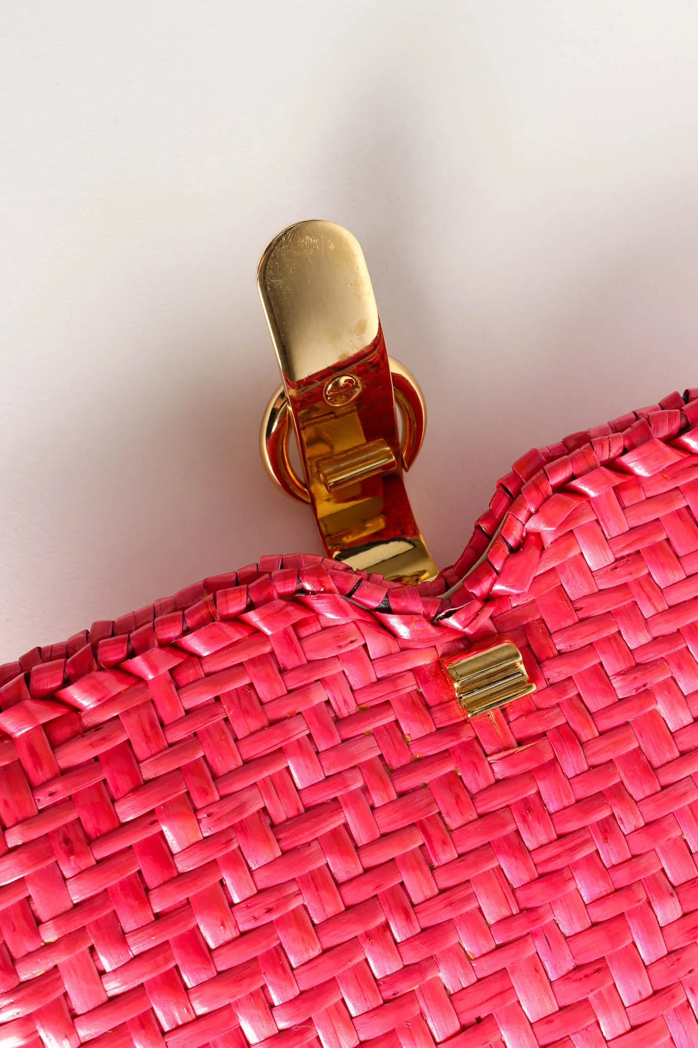 Woven Wicker Shoulder Clutch