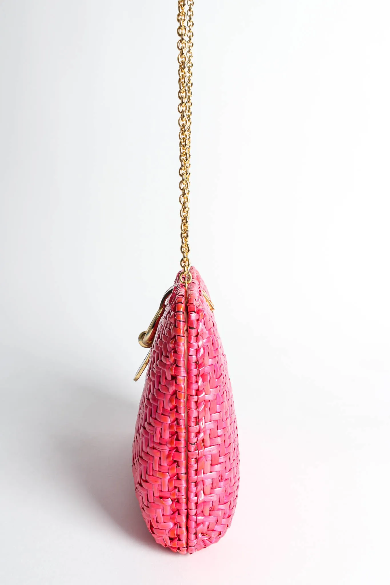 Woven Wicker Shoulder Clutch