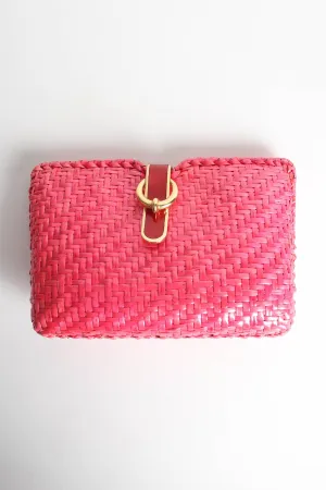 Woven Wicker Shoulder Clutch