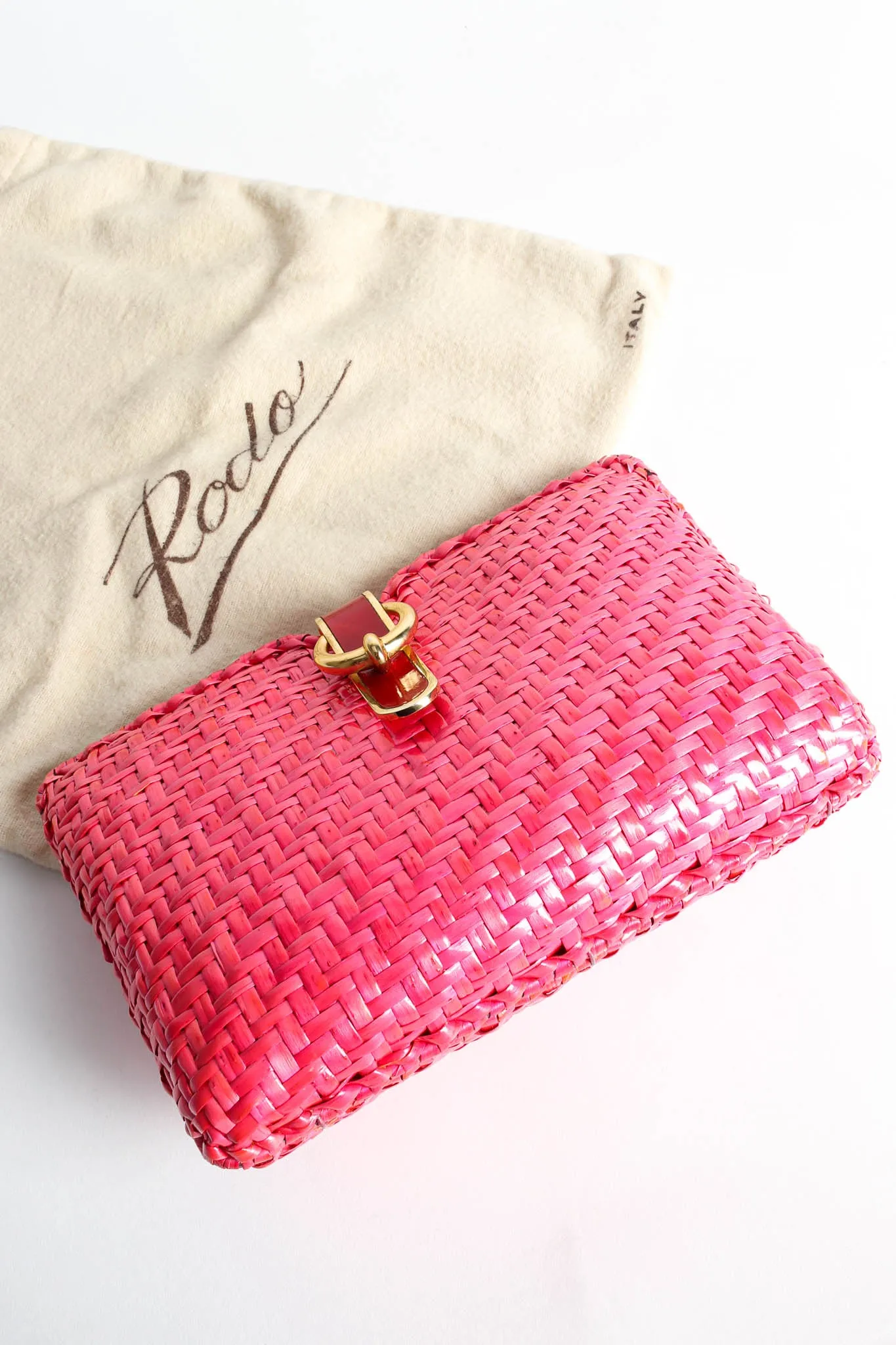 Woven Wicker Shoulder Clutch