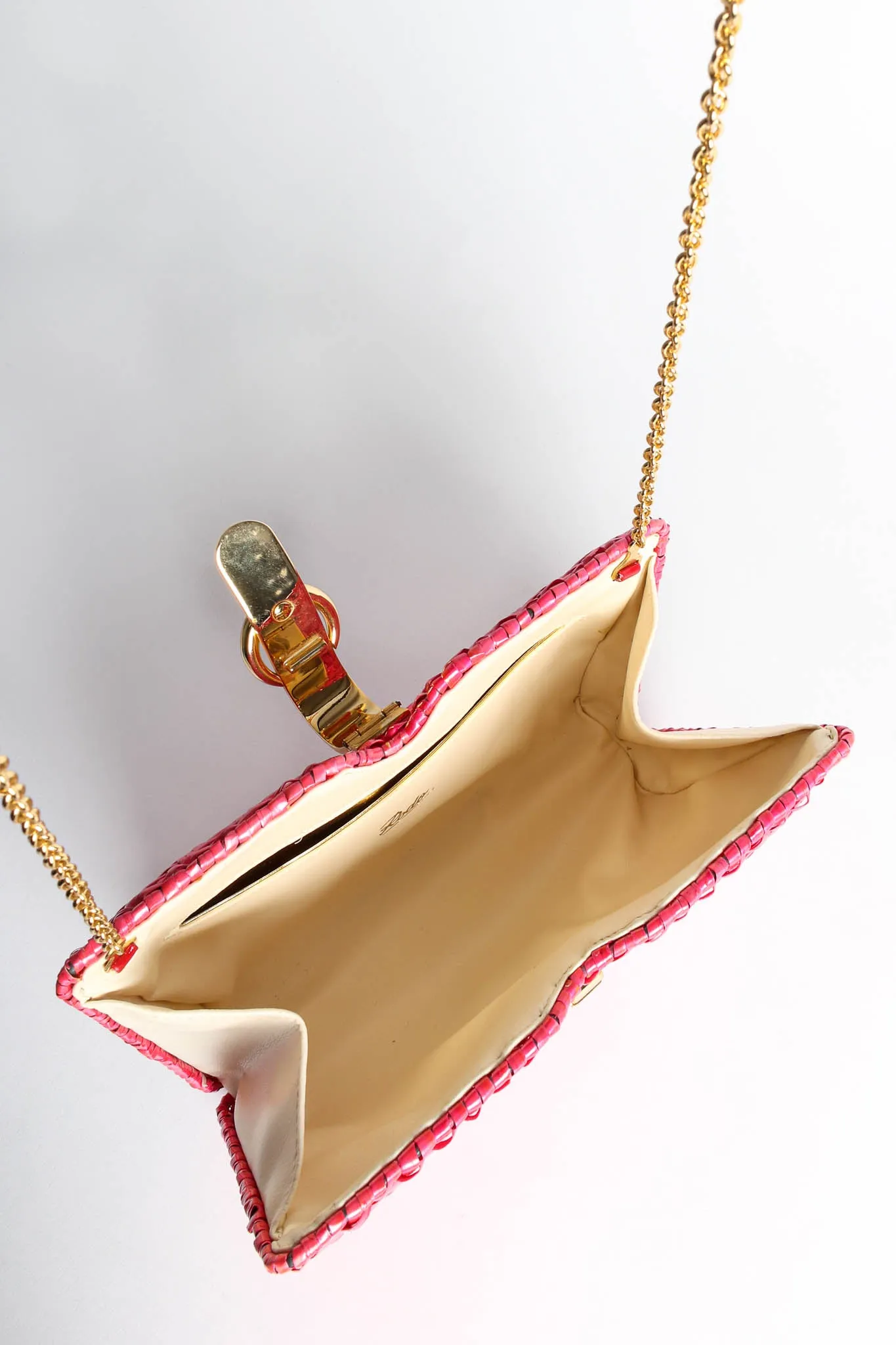 Woven Wicker Shoulder Clutch