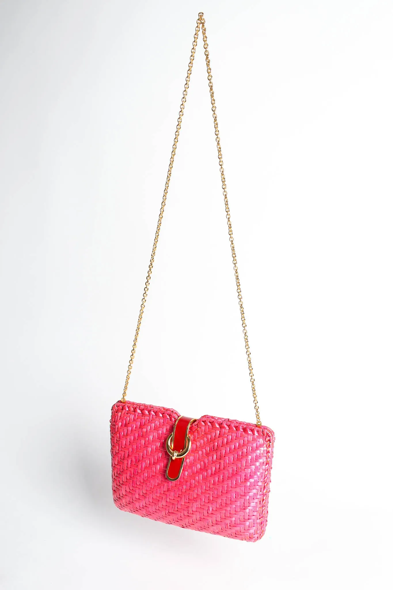 Woven Wicker Shoulder Clutch